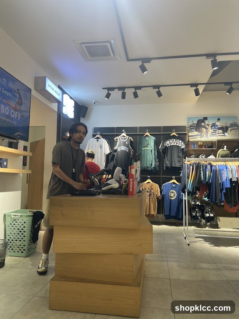 Retail Store Interior with Staff and Merchandise Display