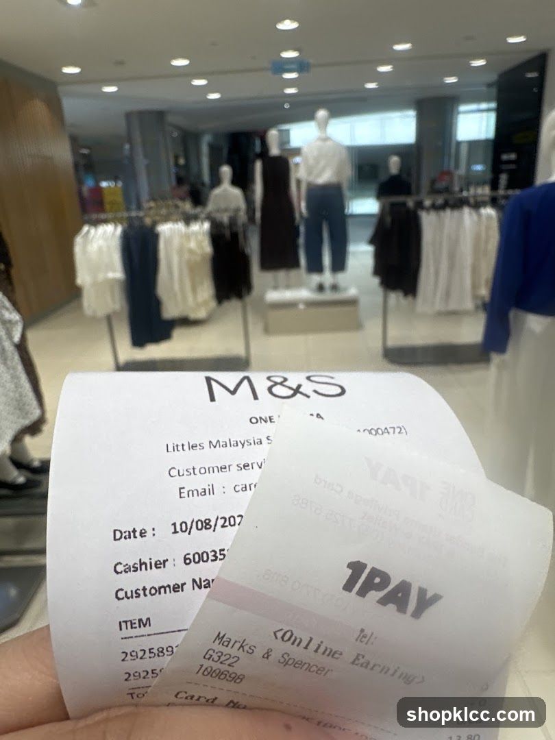 M&S Receipt and Store Interior