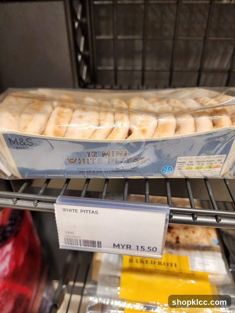 M&S Food Mini White Pittas Shelf Display