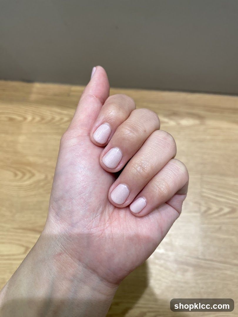 Hand with manicured nails