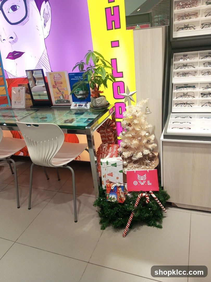 Christmas display with gifts and candy canes