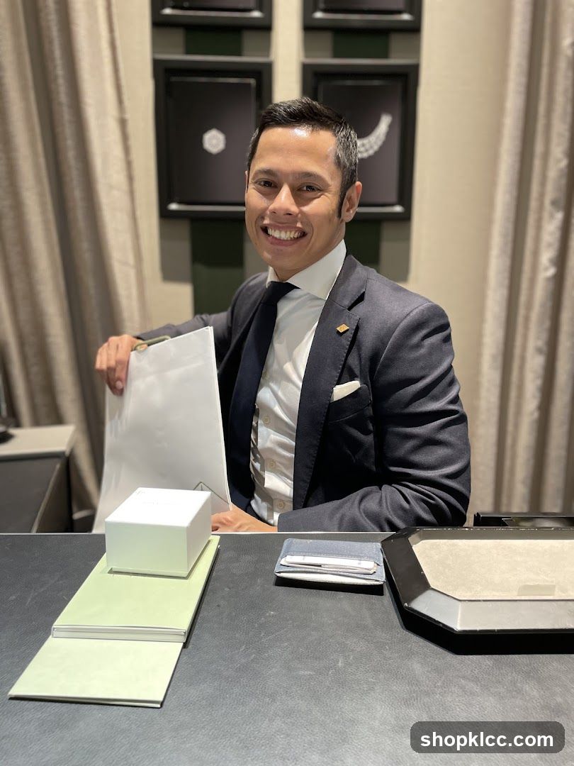Salesperson with Jewelry Display