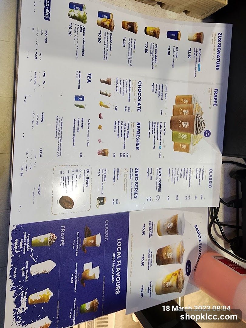ZUS Coffee Menu