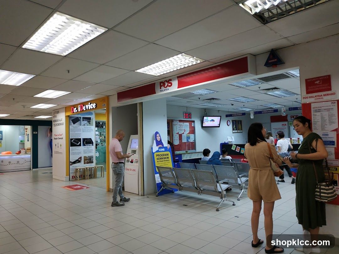 Post Office Interior with Kiosk and Waiting Area