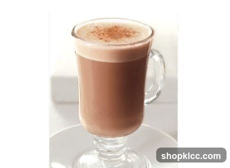 Chocolate Latte in Glass Mug