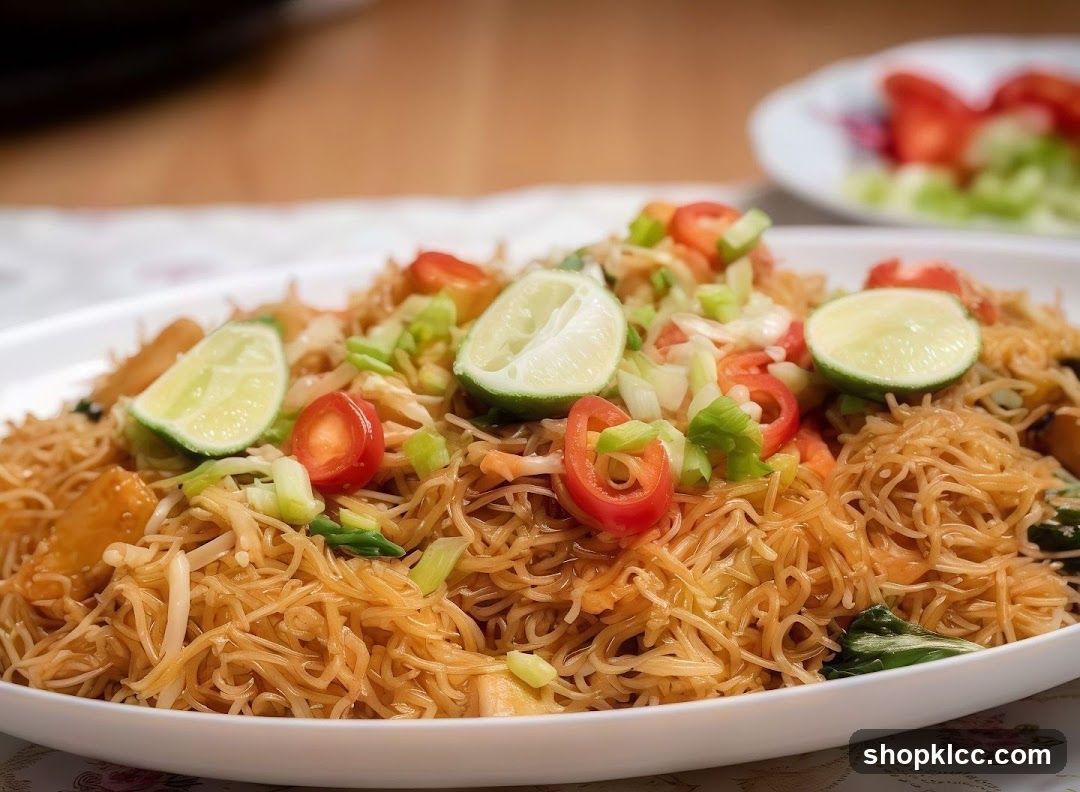 Fried Noodles with Lime and Chili Garnish