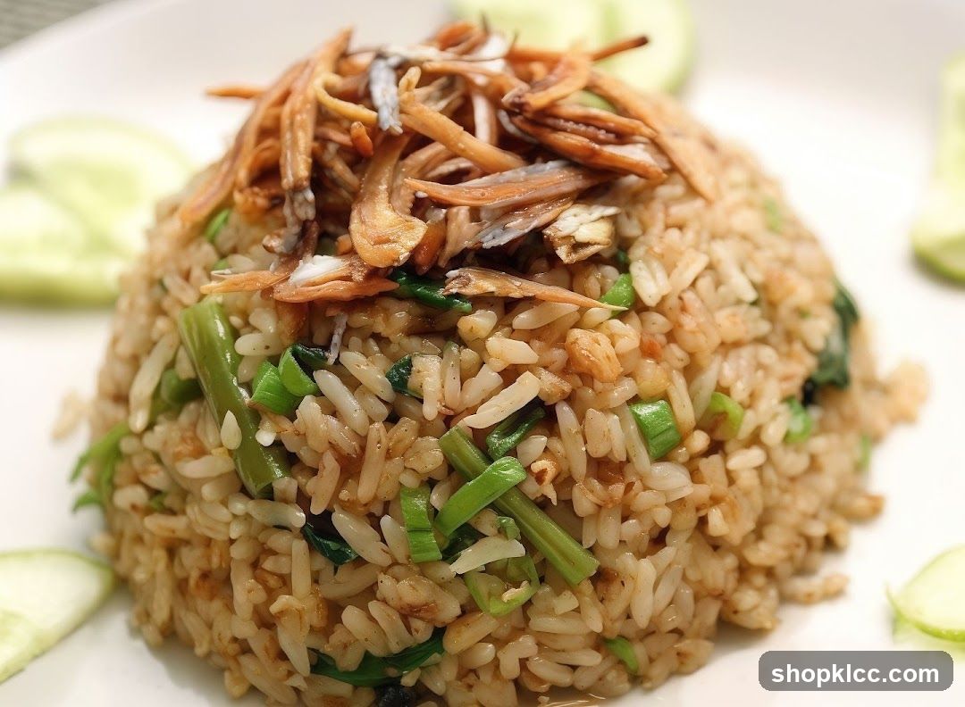 Fried Rice with Dried Fish Topping