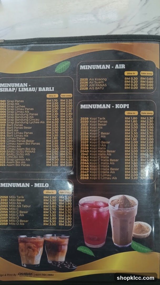 Ombak Menu Board