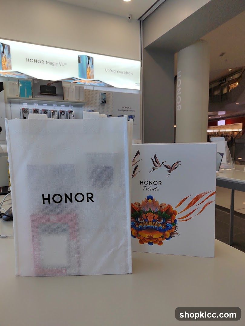 Honor branded items on display