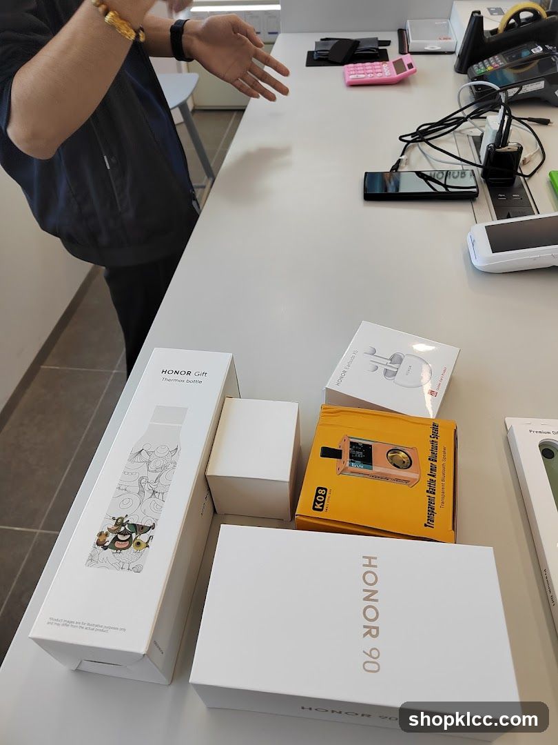 Various electronic products and accessories on a table