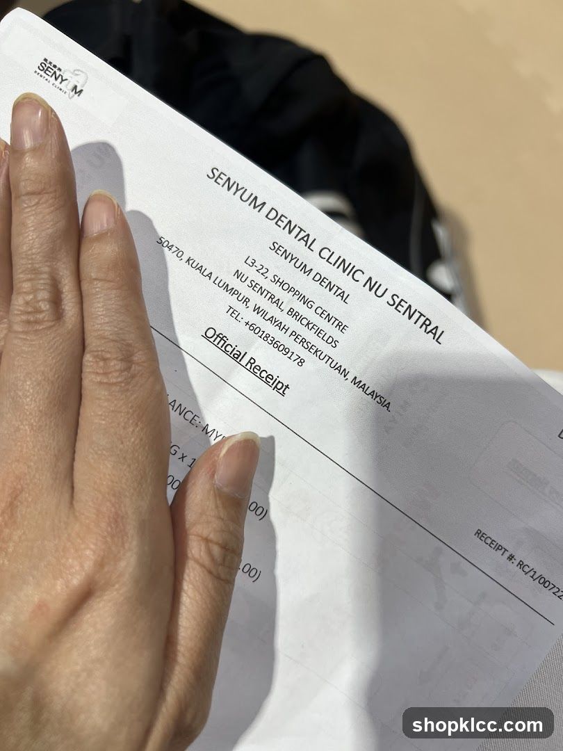 Dental Clinic Receipt