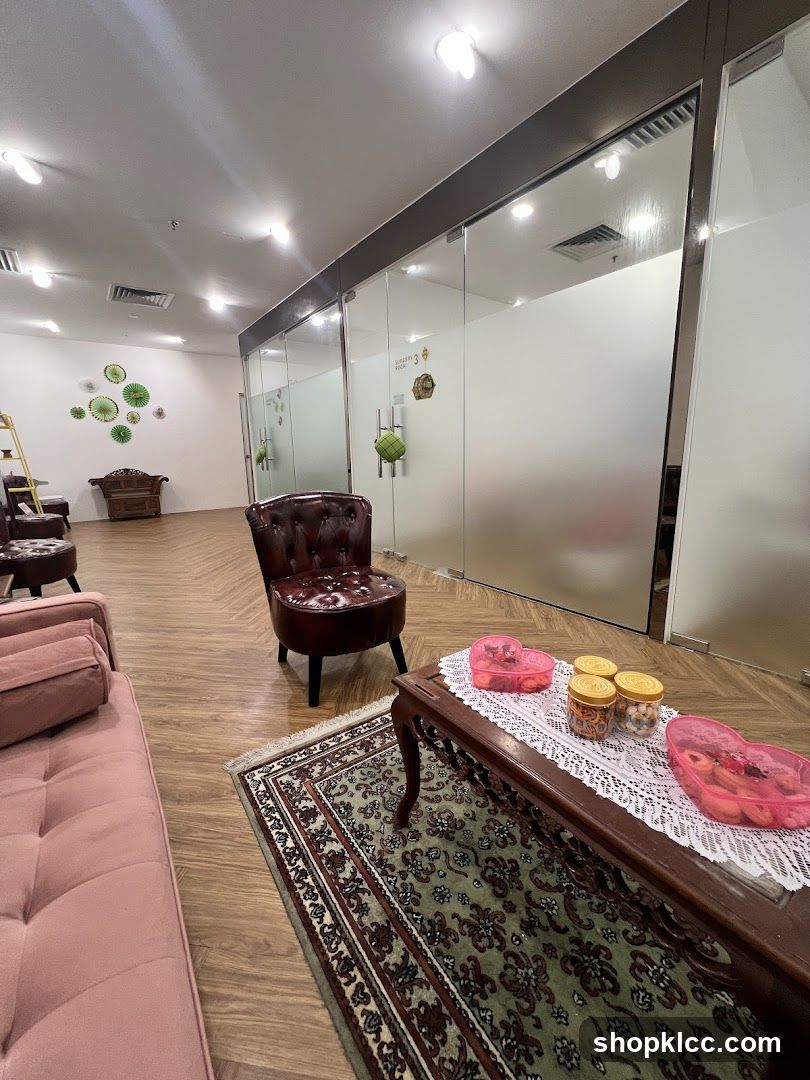 Waiting Area with Seating and Decorative Items