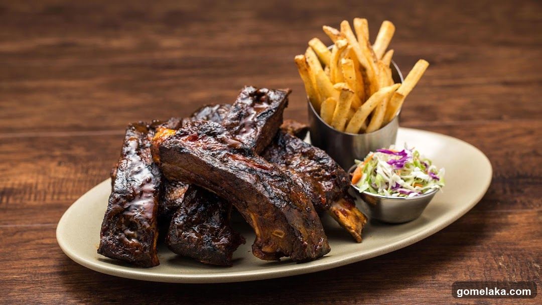 BBQ Ribs with Fries and Coleslaw