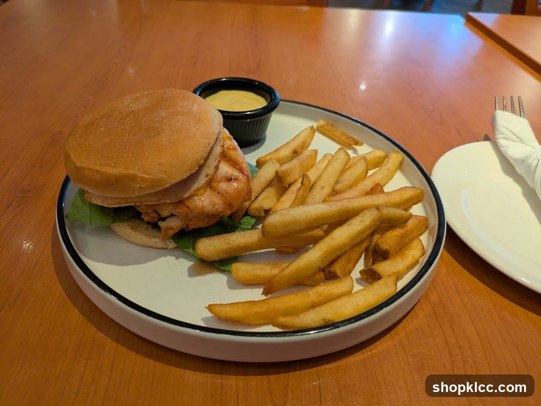 Chicken Burger and Fries