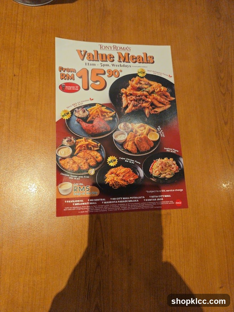 Tony Roma's Value Meals