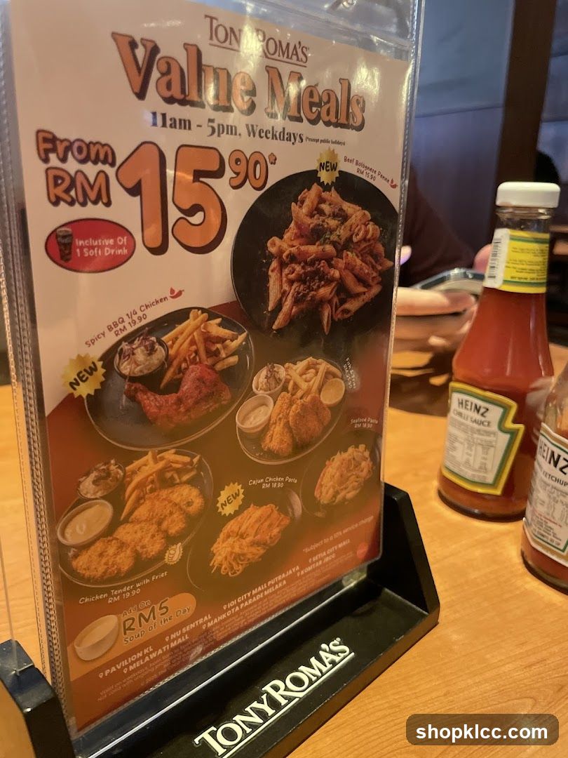 Tony Roma's Value Meals
