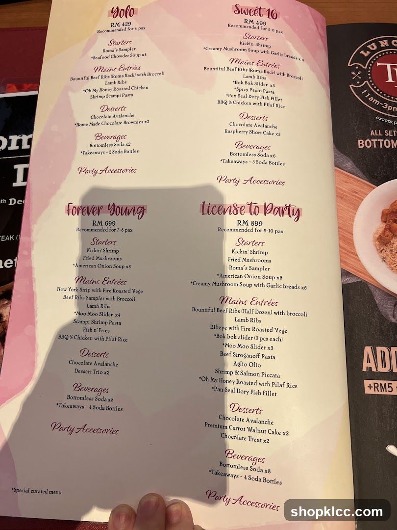 Special Curated Menu