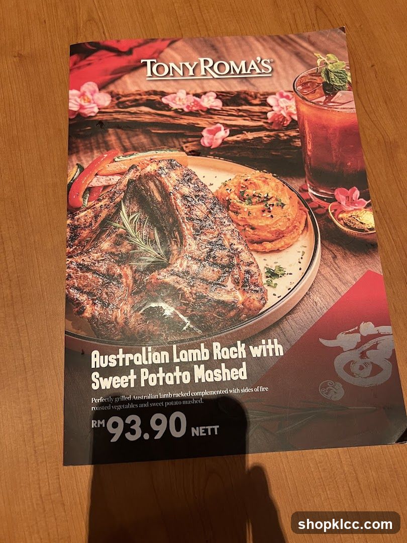 Tony Roma's Menu