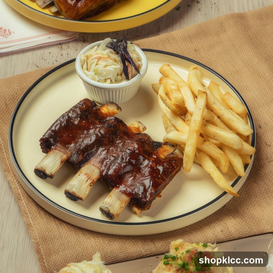 BBQ Ribs with Fries and Coleslaw