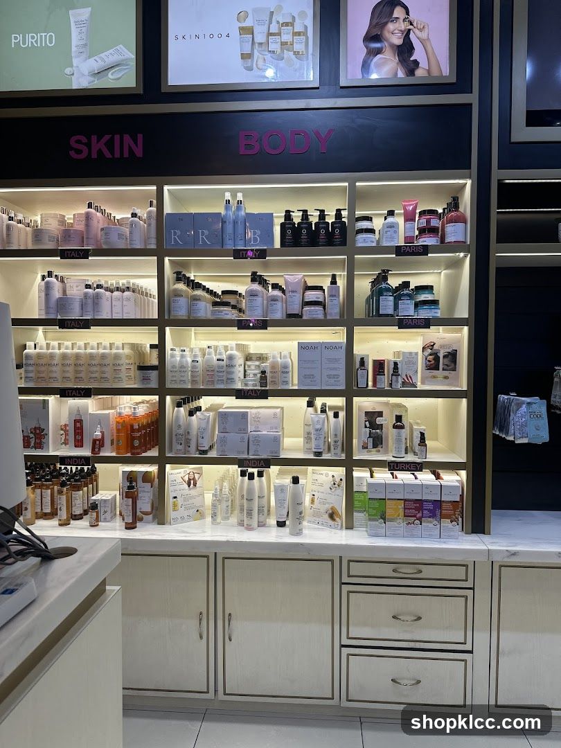 Skincare and Body Products Display