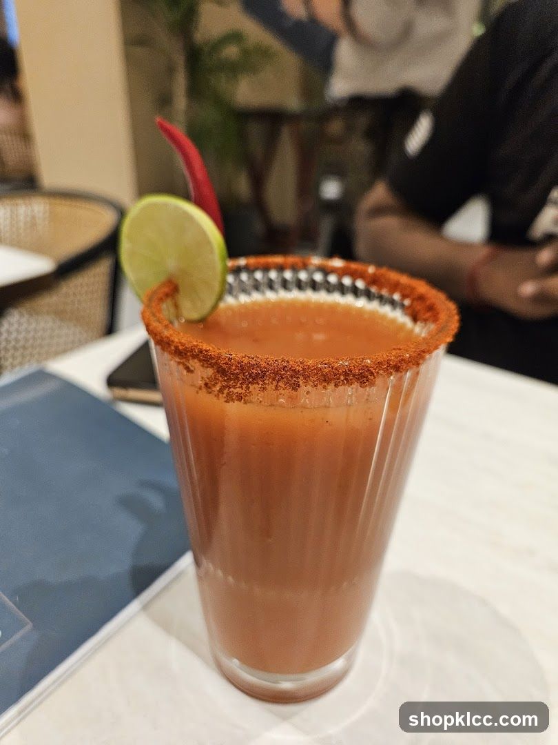 Spicy Cocktail with Lime and Chili