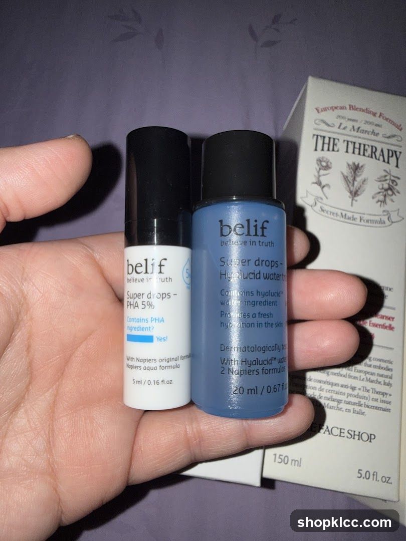 Belif Super Drops Mini Bottles and Box