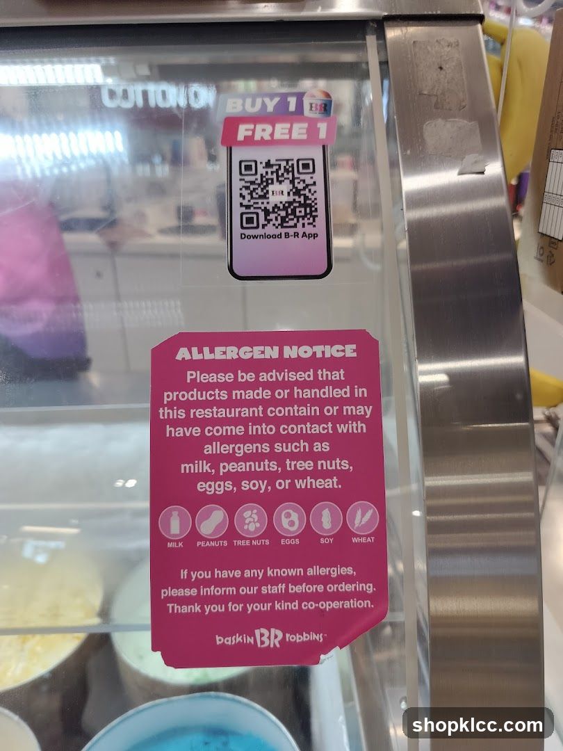 Allergen Notice and App Promotion