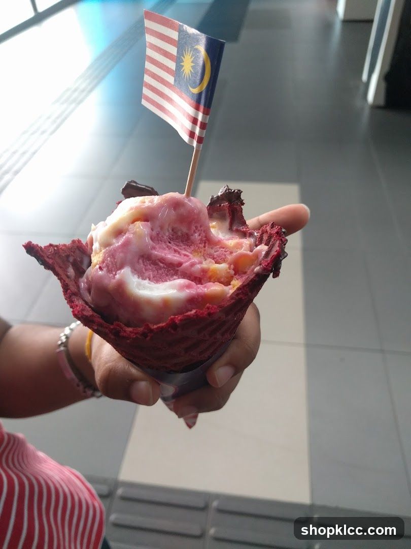 Ice Cream Cone with Malaysian Flag