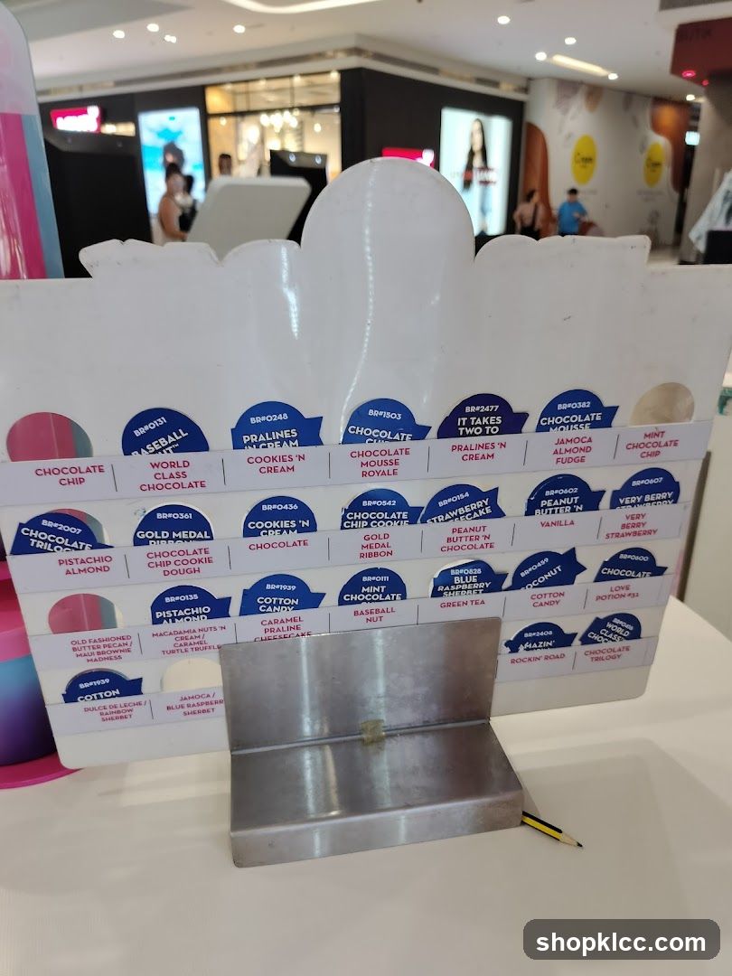 Ice Cream Flavors Display