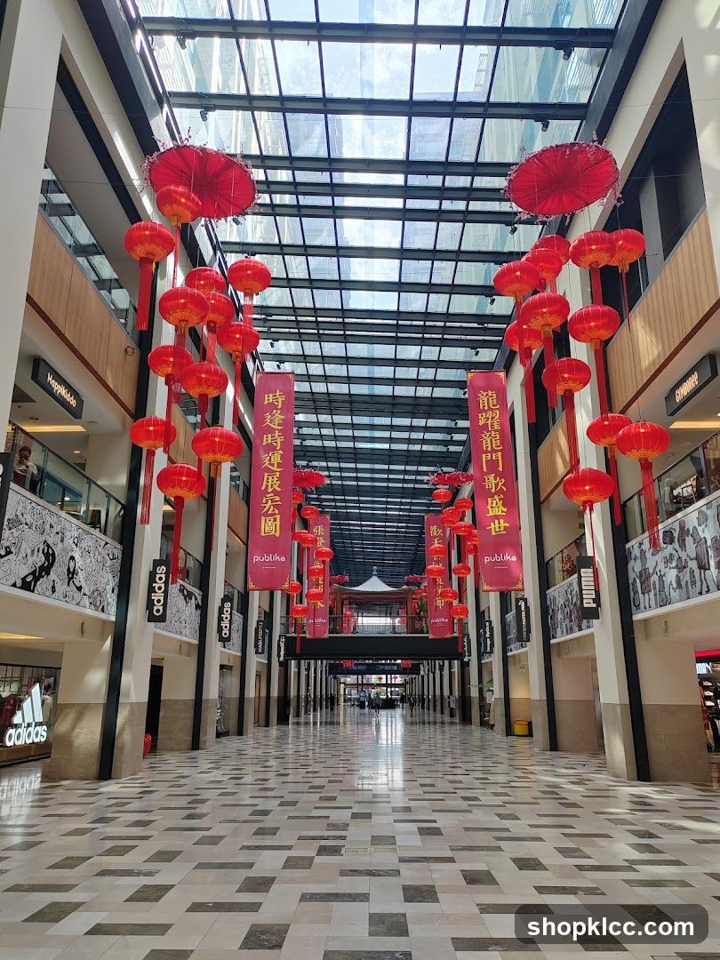 Shopping Mall Interior with Chinese New Year Decorations