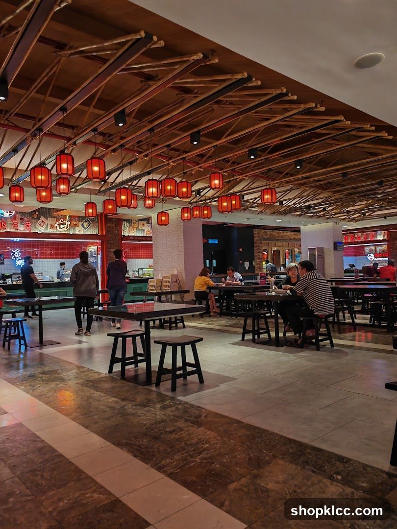 Restaurant Interior with Bamboo Ceiling and Red Lanterns