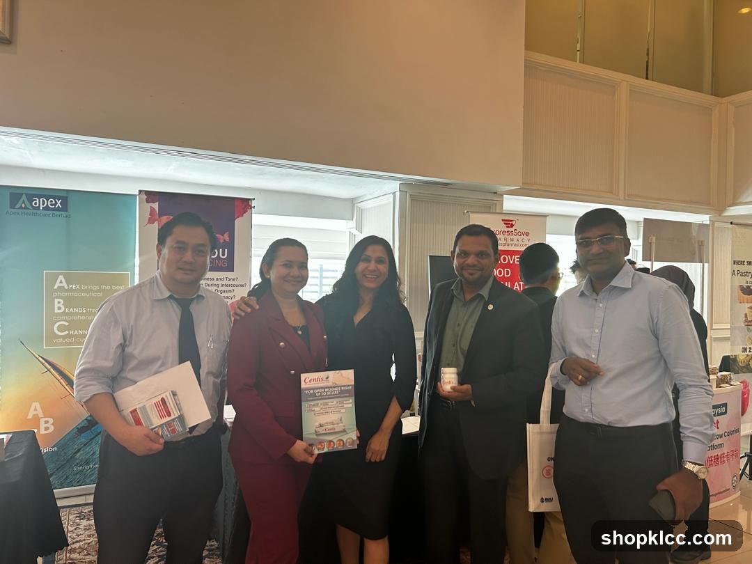 Group photo at event booth