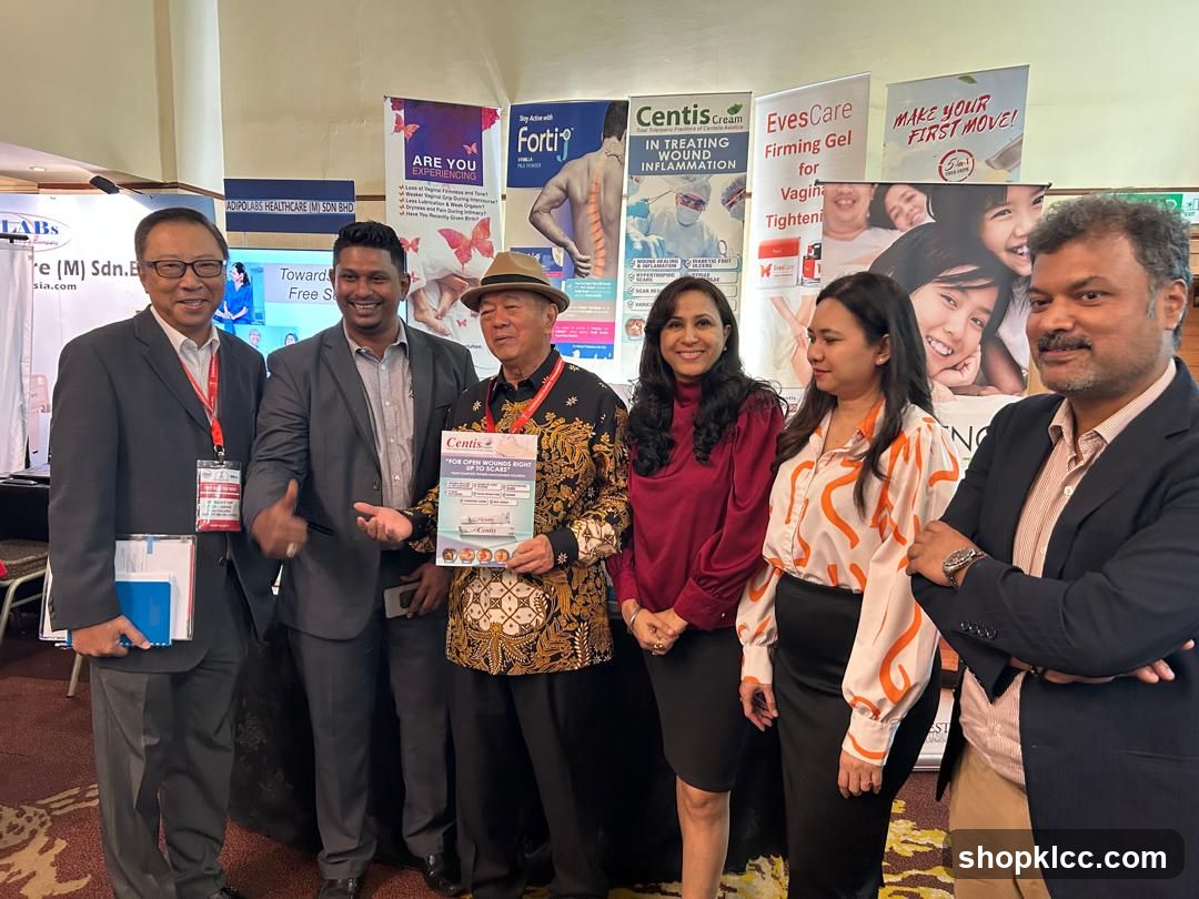 Group photo at medical expo booth