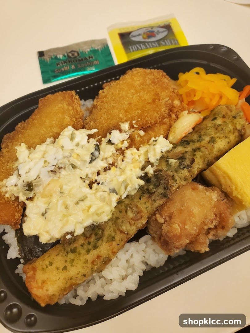 Fried Fish Rice Bowl with Sauce Packets