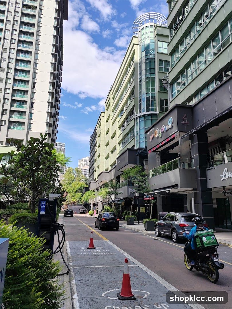Urban Street Scene with Charging Stations