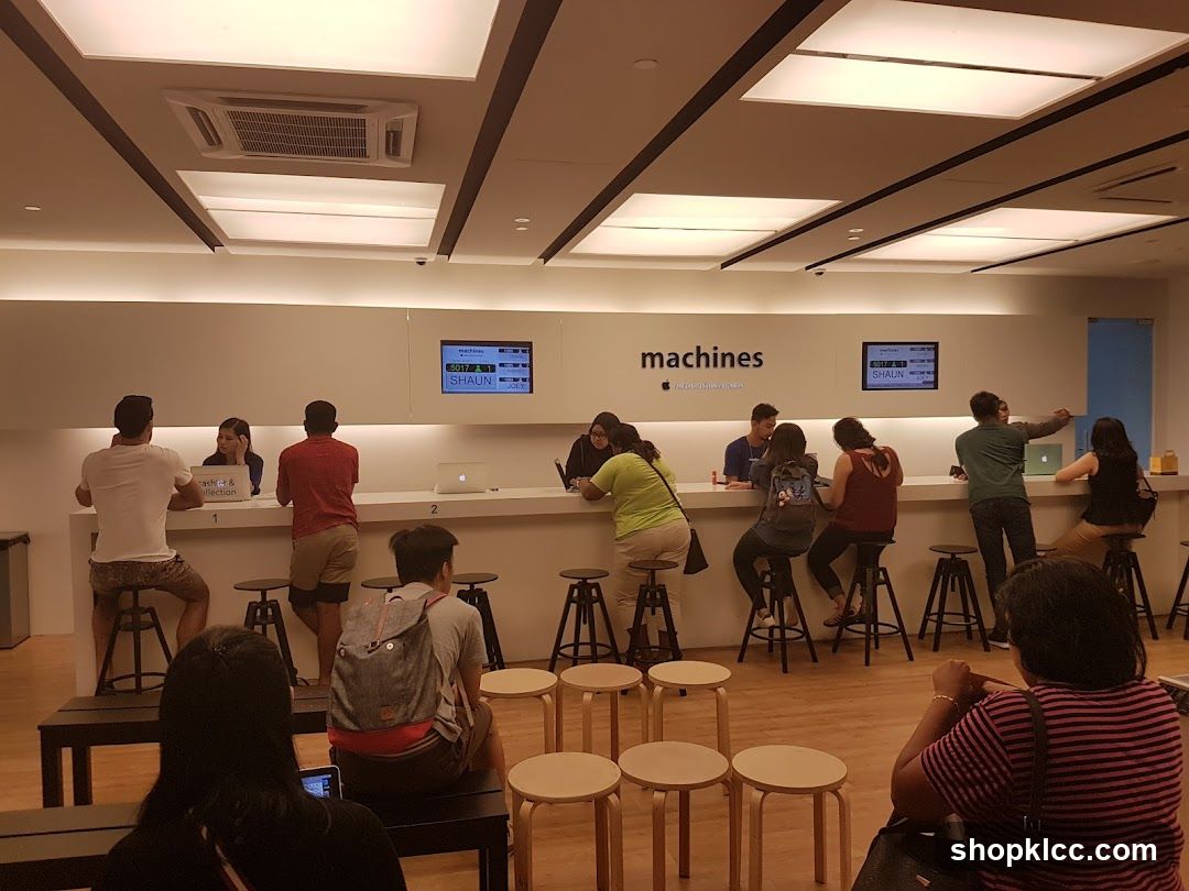 Customers at a service counter