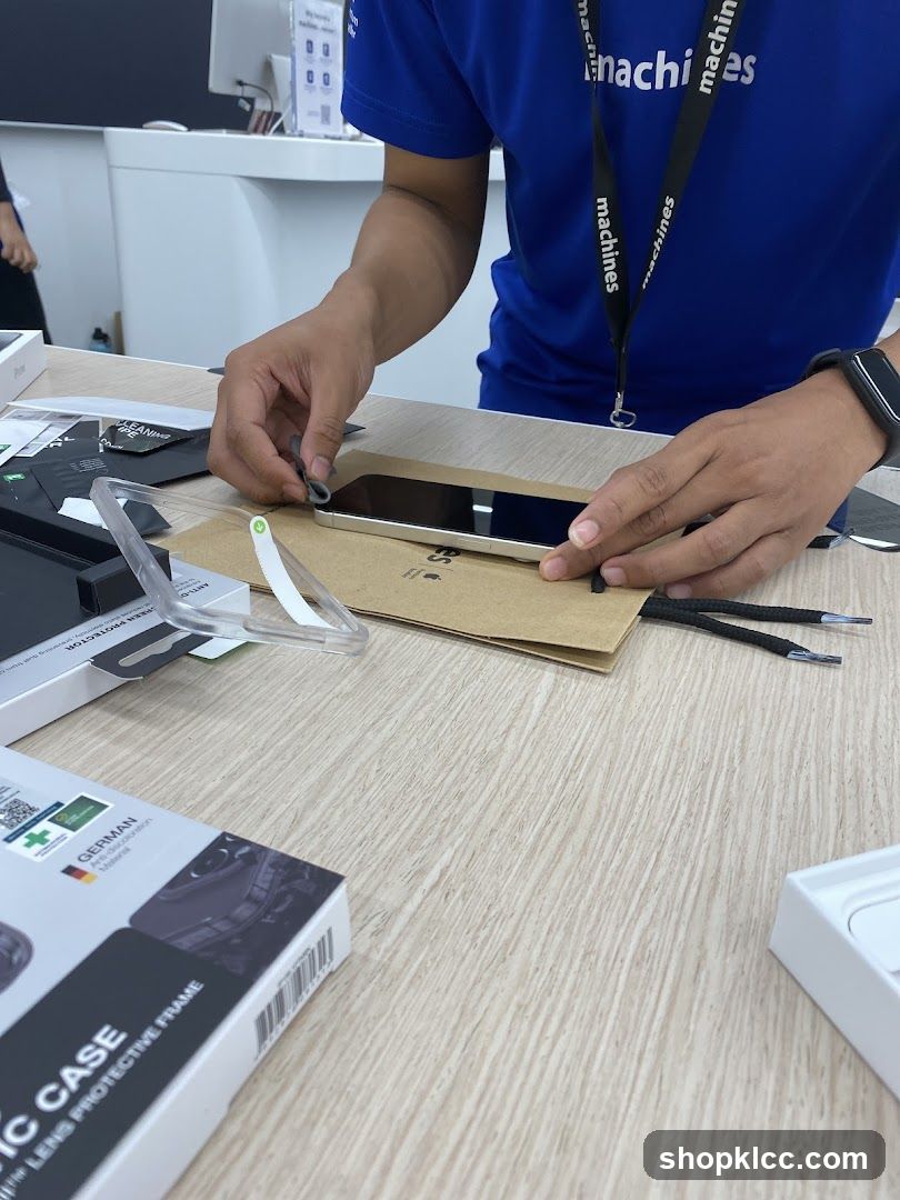 Applying a screen protector to a phone