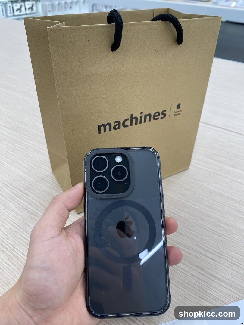 iPhone with branded bag