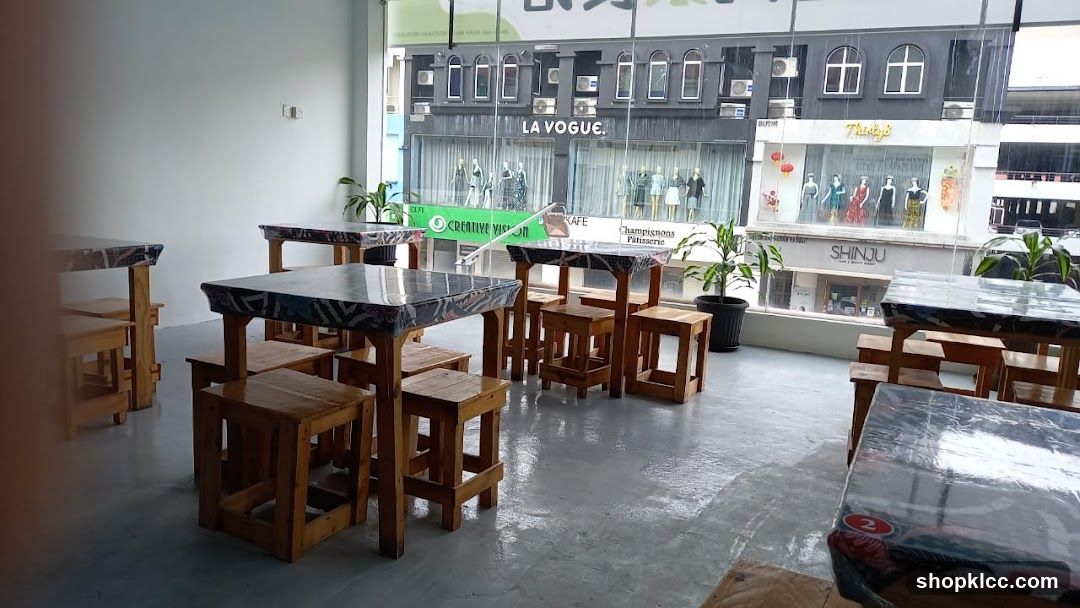 Cafe Interior with Tables and Chairs