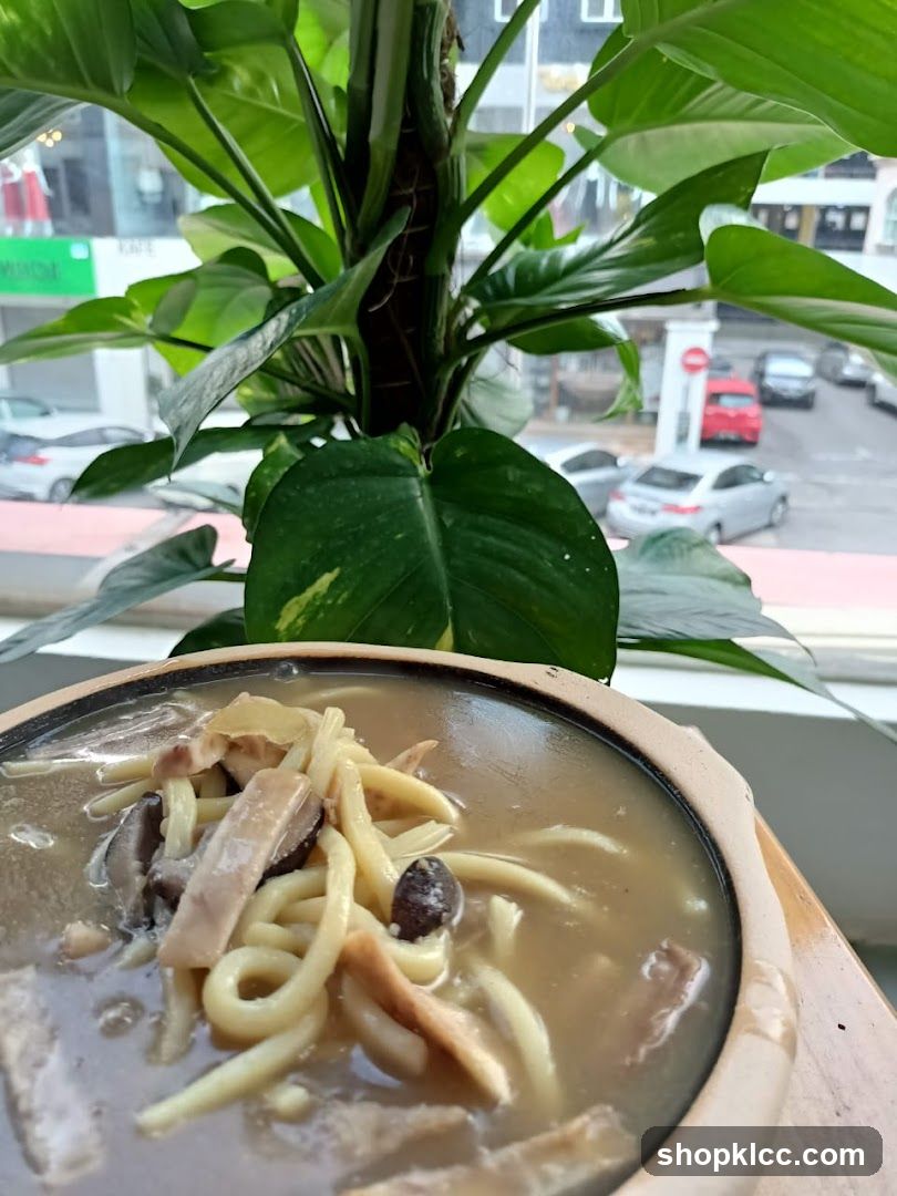 Noodle Soup with Mushrooms and Meat
