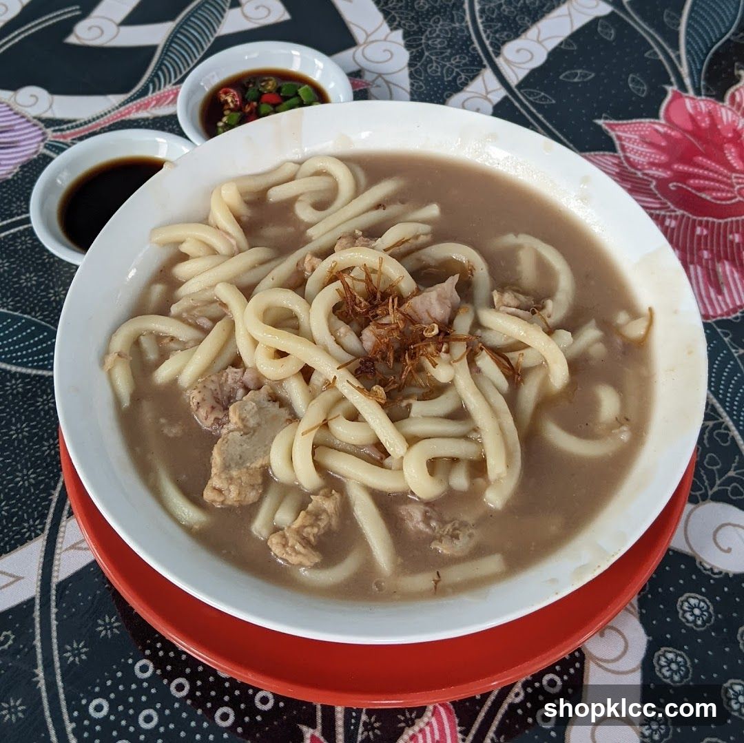 Noodle Soup with Meat and Condiments