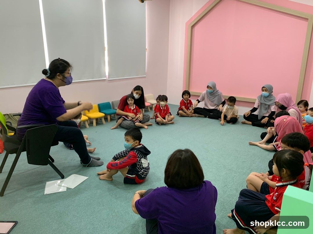 Children and adults sitting in a circle
