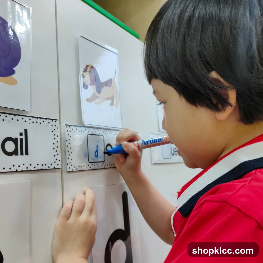 Child learning letters