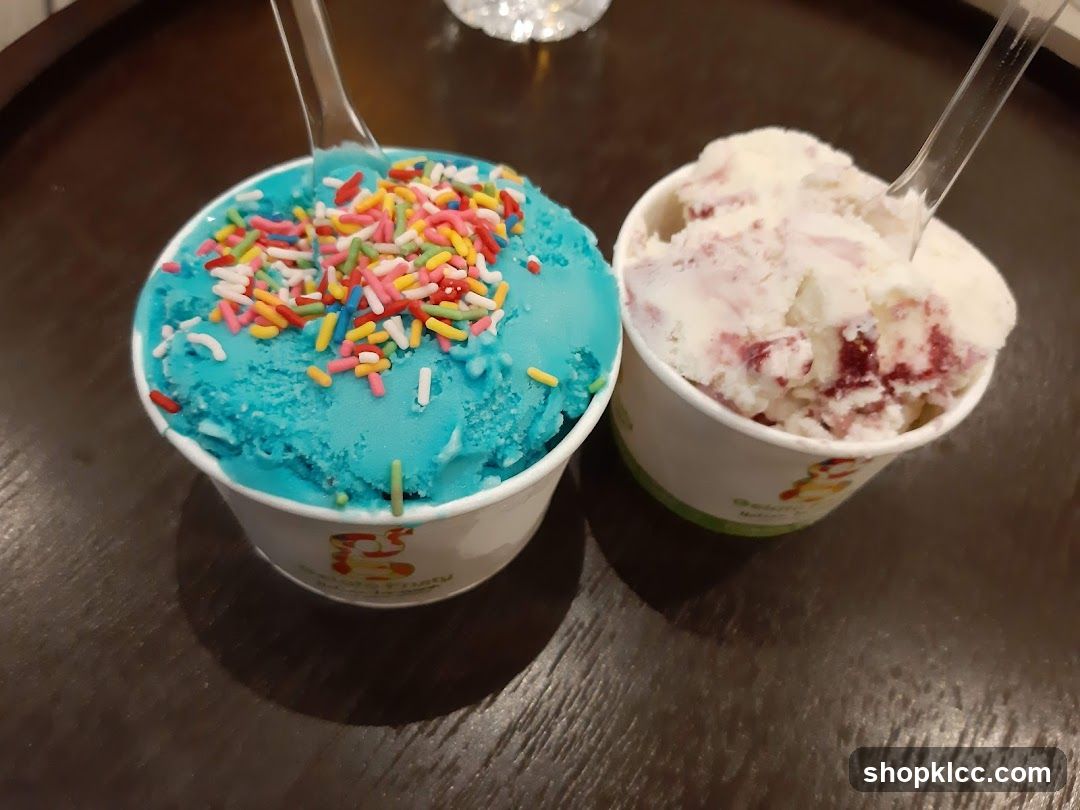 Two cups of ice cream