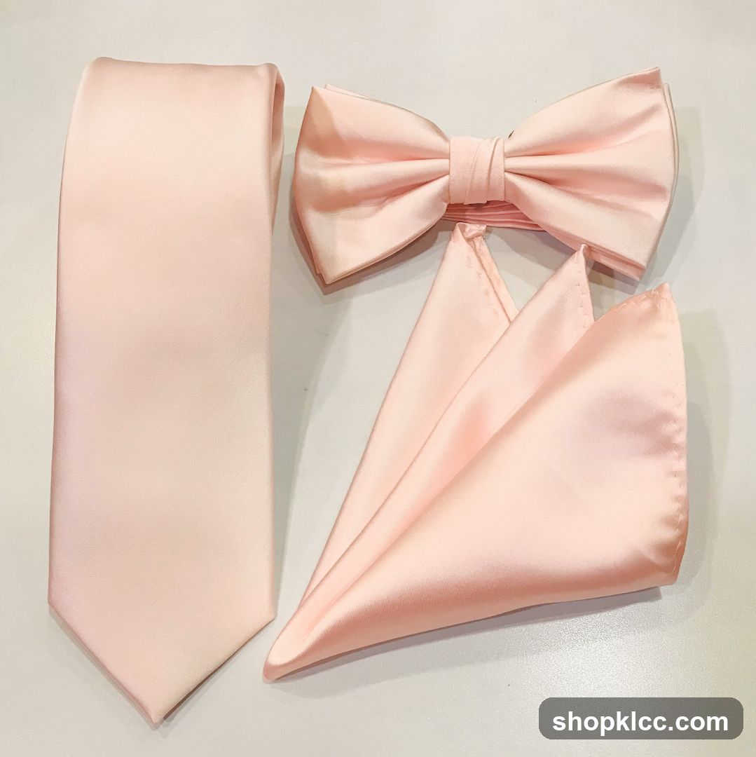 Pink Tie, Bowtie, and Pocket Square