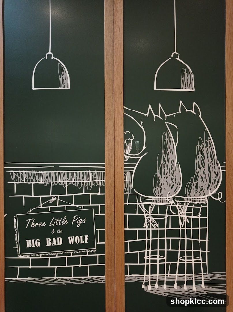 Chalkboard Art of Three Little Pigs