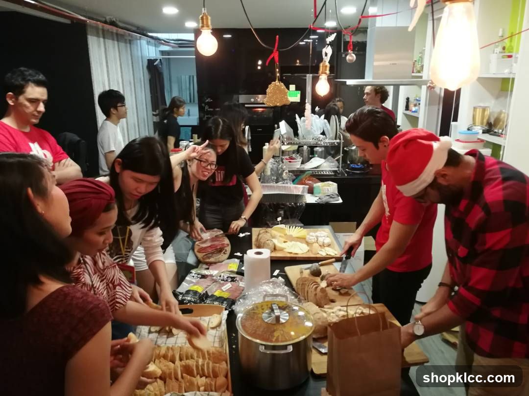 People preparing food at a gathering