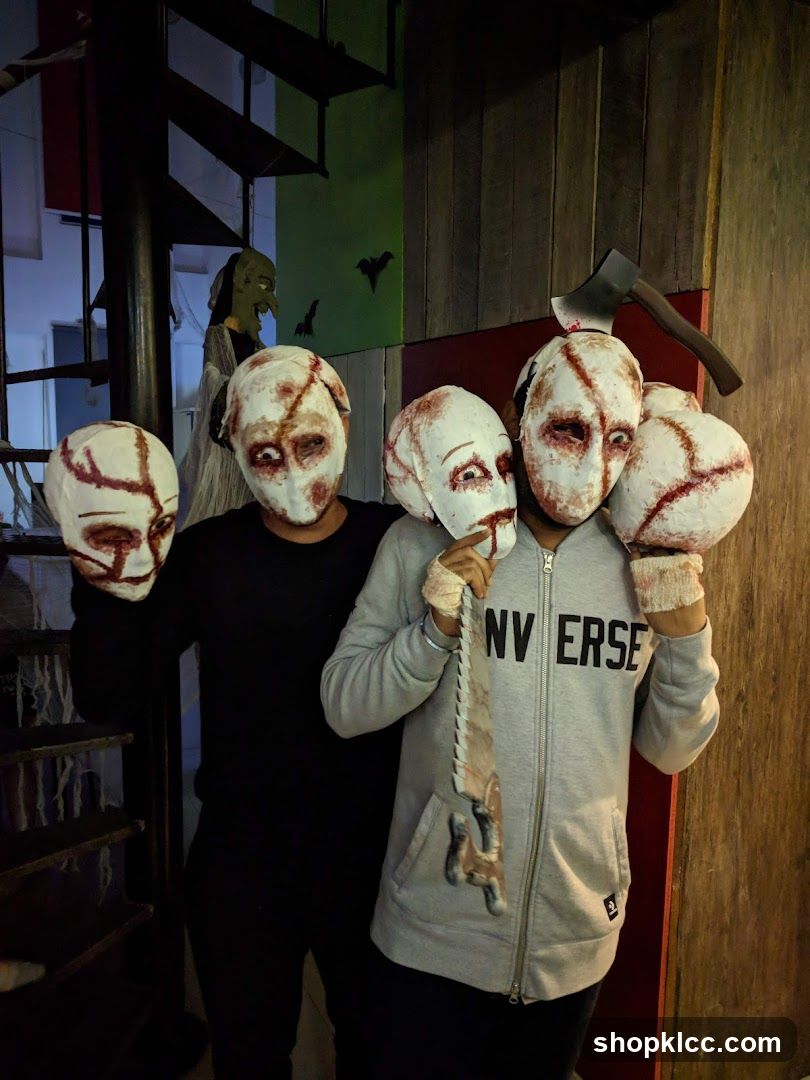People in Halloween Masks