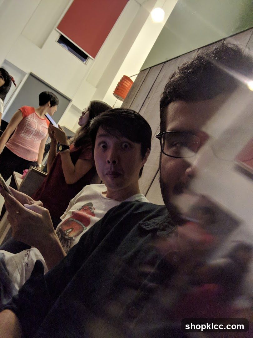 People in a dimly lit room