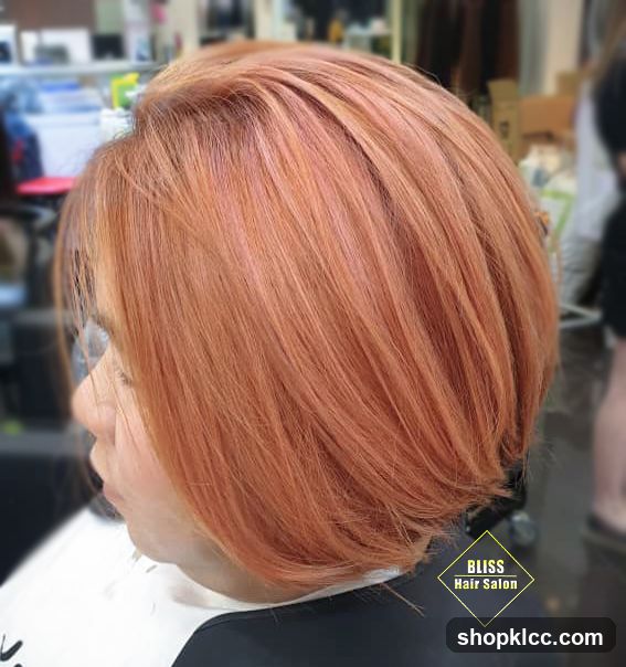 Woman with Copper Bob Haircut